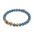Mini Pixiu Feng Shui Armband | Wasserelement | Blauer Achat x 18 Karat Gold